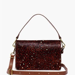 NWT The Flap Convertible Crossbody Bag: Painted Leopard Calf Hair Edition